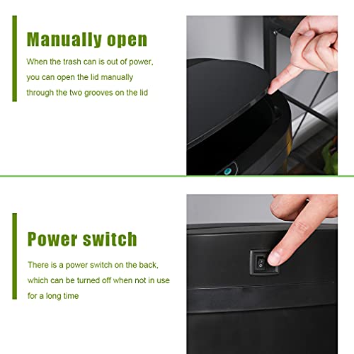 image for BestOffice Stainless Steel Kitchen Trash Can Bathroom Bedroom Office W