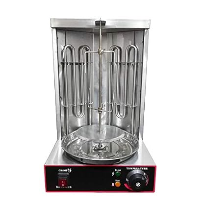 Dönergrill Gyrosmaschine für Zuhause, 3KW 50-300℃ Elektrische BBQ Tischgrill Döner Gyrosgrill, 2 Brenner Grill Machine drehen Innengrills Dönermaschine – Bild 5