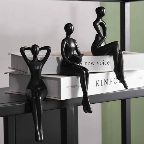 Quoowiit Black Thinker Statue Set