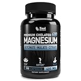 Premium Chelated Magnesium Glycinate, Malate, Citrate (400mg | 180 Capsules) Triple Blend Magnesium Complex