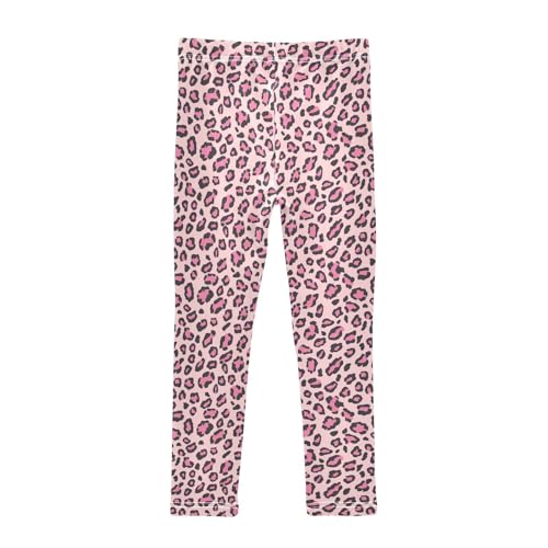 ZZKKO Girls Leggings Pink Leopard Print Toddler Girls Clothes Toddler Comfortable Bottoms Girl Leggings 3T-10Y2