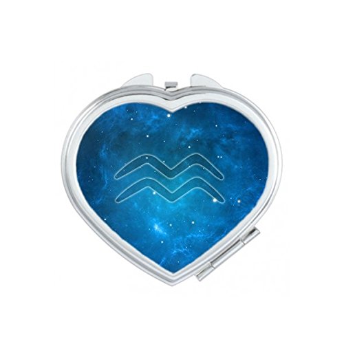 Miroir compact Verseau en forme de cœur une idée cadeau astrologique idéale