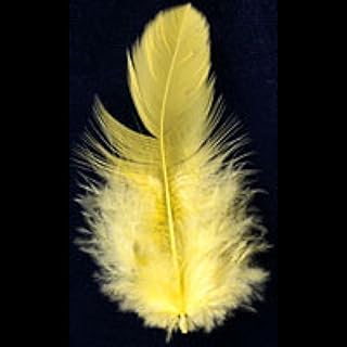 Pequeñas plumas de gallina para manualidades, de la marca Impex. Color amarillo