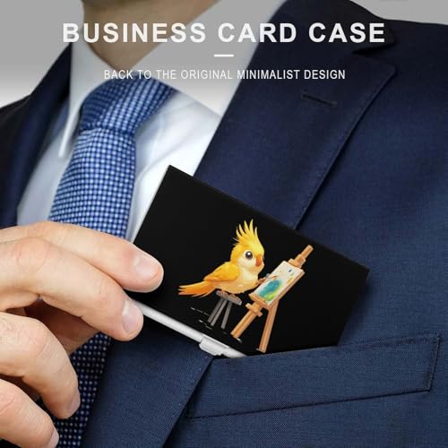 Cockatiel Artist Bird Business Card Case Pocket Card Holder Slim Card Wallet for Men Women3