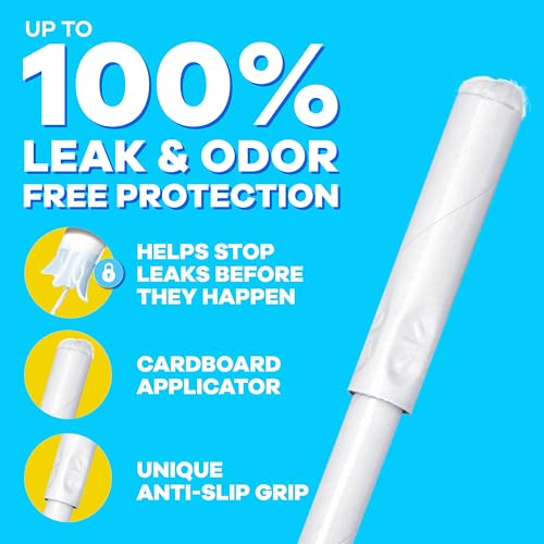 Image of Tampax Cardboard Tampons for Women Super Plus Absorbency, Anti-Slip Grip, LeakGuard Skirt, Unscented, 40 Count