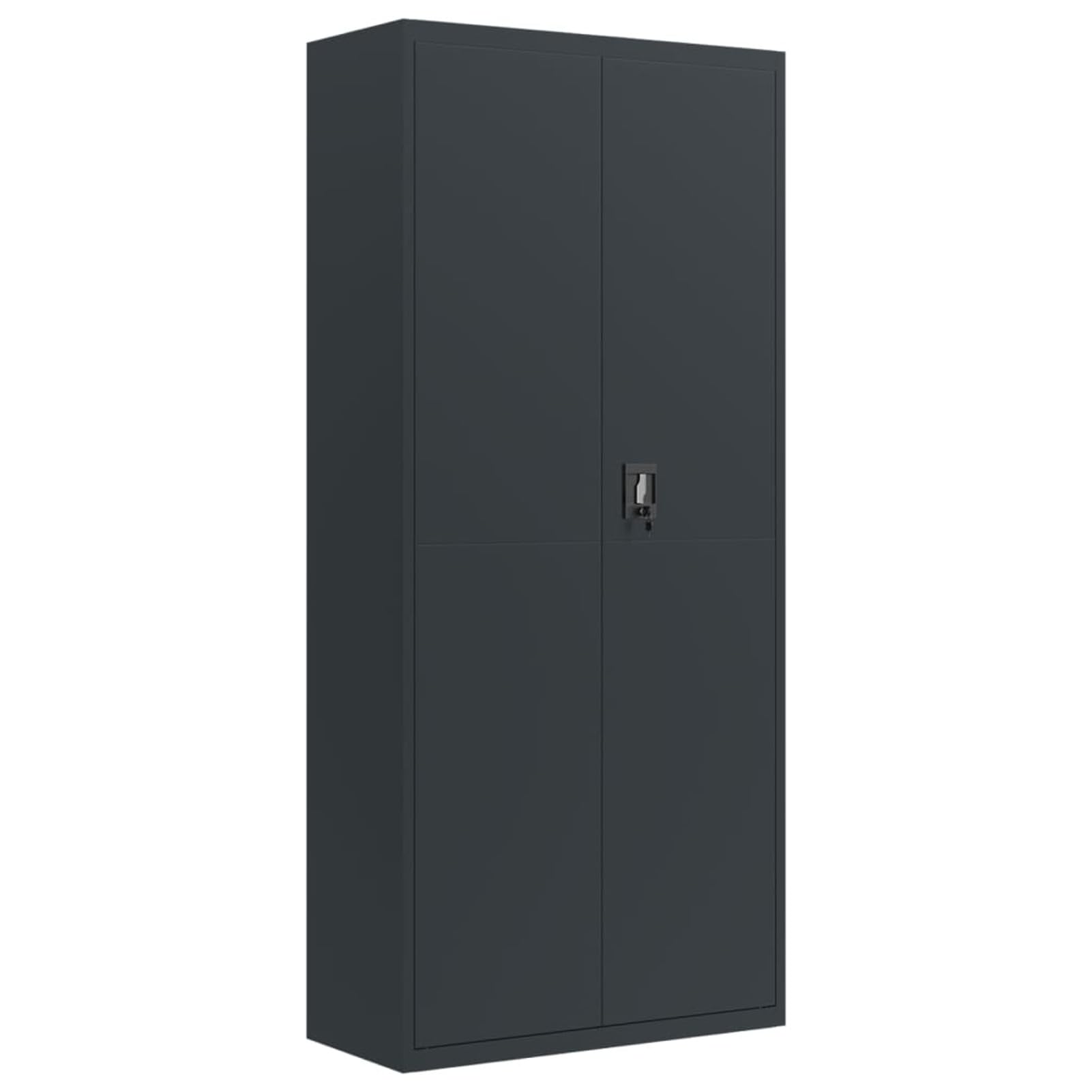LAPOOH Armadio Classificatore Antracite 90x40x200 cm in Acciaio,Armadi Archivio,Armadio Classificatore,Armadi da Ufficio,Schedario da Ufficio -339763