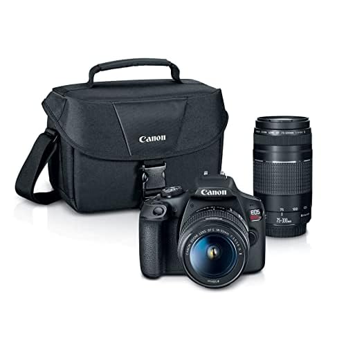 Canon EOS Rebel T7 DSLR Camera|2 Lens Kit with EF18-55mm + EF 75-300mm Lens, Black