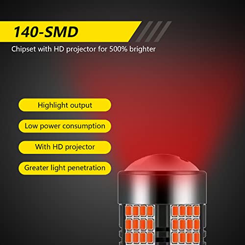 Miytsya 2 Pcs 3157 Led Bulbs Red For Brake Lights Tail Lights, Brighter 3056 3156 3057 4157 Led Bulbs, Led Bulb Replacement Brilliant Red For Car Brake Tail Turn Signal Blinker Lights Bulbs (Red) #TOP2