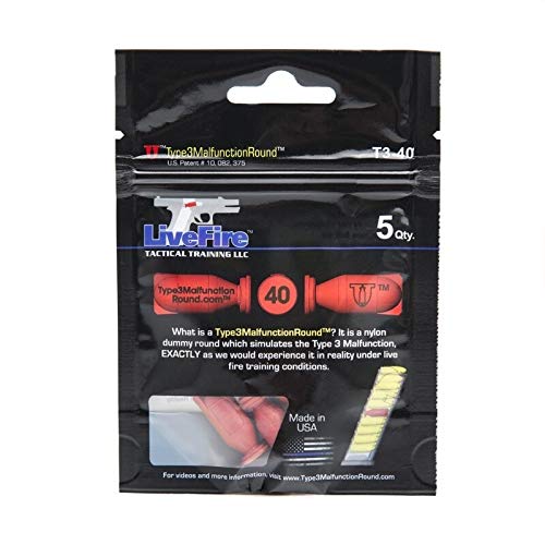 Type3MalfunctionRound - Practice Double Feed Malfunctions in Live and Dry Fire - Pack of 5 (.40)