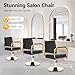Barber Salon Chair, 440lbs Adjustable Beauty Spa Hair Styling Salon Chair 360° Rotatable Multi-Function Barber Chair with Footrest for Barber Shops Homes & Spas (Black+Golden)