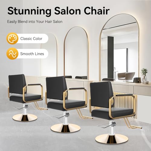 Image of Fulavorty Salon Chair,Salon Chair for Hair Stylist with Height Adjustment,360 Rotatable Barber Chair for Barber Store,Beauty Salons,Spas
