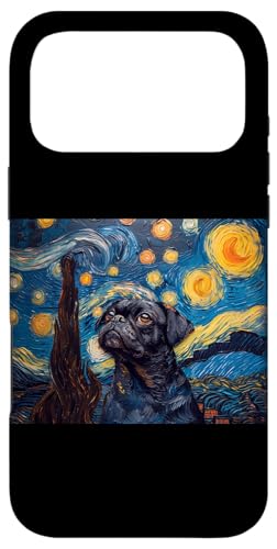 Mens Womens Girls Funny Starry Night Black Pug Lover Coque pour iPhone 17 Pro Max