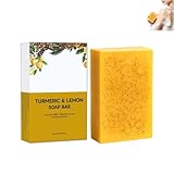 Turmeric Soap, Kojic Acid Soap Original, Kojisäure-Seife, Vitamin C Seifenstück Badeseife für Männer und Frauen, sanften Reinigung der Haut, für Gesicht und Körper (1PC)