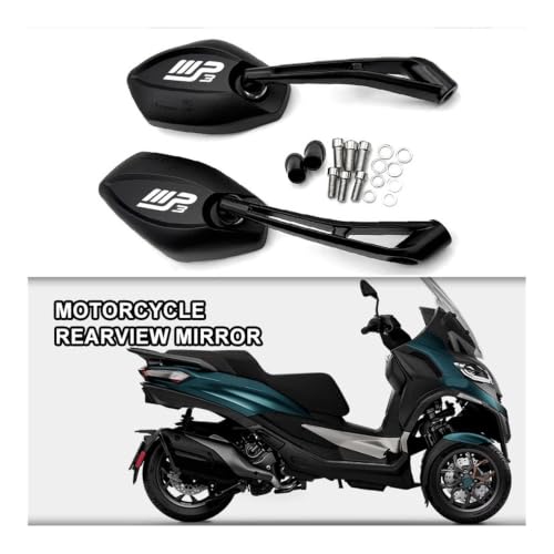 Espejos manillar retrovisor de gran angular para Piaggio MP3 Scooter 3