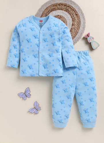 Image of LuvLap Baby Boys & Girls Regular Fit 100% Cotton Half Sleeves Jhabla & Shorts Set Pack of 2