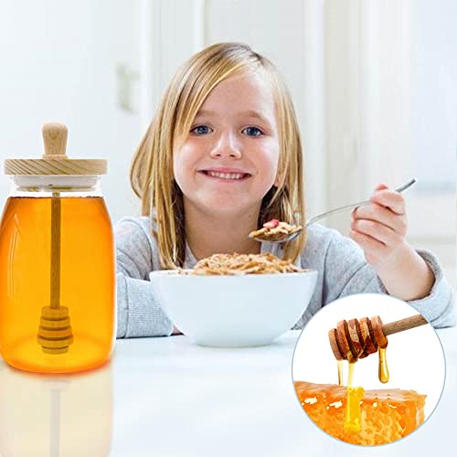 Tofoan Honey Jar With Dipper And Lid Cover Crystal Beehive Glass Honey Pot For Home Kitchen Store Honey And Syrup, Clear Gorgeous Bee Decor, Honey Container 17 Oz (Honey Jar) #TOP2