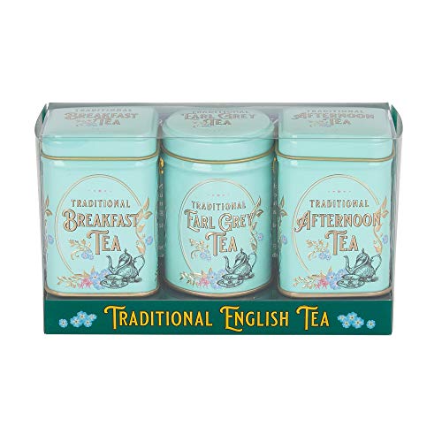 New English Teas Victoriano Vintage Mini Set De Regalo 3x: Latas De Té Con Surtido De Té A Granel, Té, 70 Gramo
