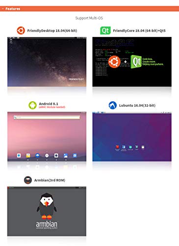 Nanopc-T4 Rk3399 Arm Dual-Display Mini Pc Lpddr3 Ram 4Gb Gbps Ethernet,Support Android 8.1 And Lubuntu 16.04 For Ai Project, Bundle With 7Inch Edp Lcd Touch Display #TOP4