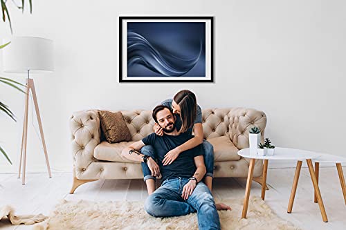 Cadre affiche 70x50 cm en bois MDF gris pour protéger un tableau moderne - 3