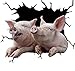 Pig07 - Pegatina 3D para coche, diseño de vaca, perro, cerdo, caballo, adhesivo decorativo para coche, dormitorio, moto, bicicleta, barco, otras superficies lisas