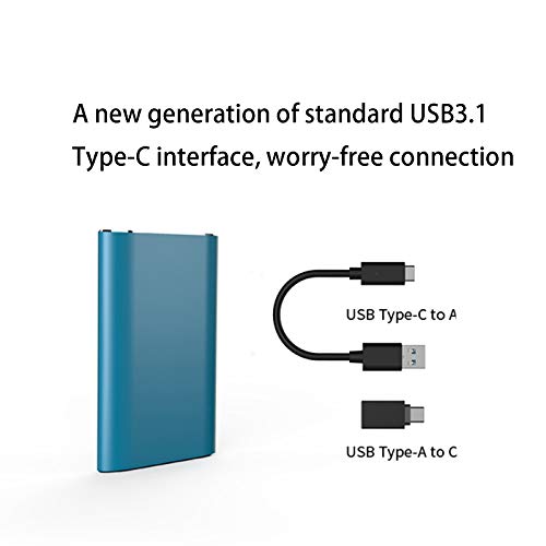 QIAO Externe Festplatte Tragbare 1TB-2.5 Zoll USB 3.1 Backups SSD Tragbare Für TV,PC,Mac,Laptop,Desktop,Windows,Blau,1TB – Bild 5