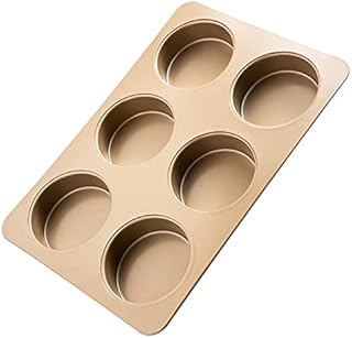 Hamburger Bun Pan, Nonstick Hamburger Bread Forms 4 Inch Cake Pan Mini Round Disc Pan for Baking Burger Buns English Muffin Whoopie Pies Muffin Top