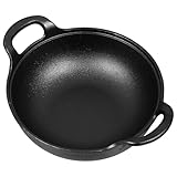 CIYODO Olla de Hierro Fundido con Asas Laterales Sartén Resistente y Antiadherente para Cocinar Guisos y Sopas Apta para Tipo de Cocina Duradera y Fácil de Limpiar