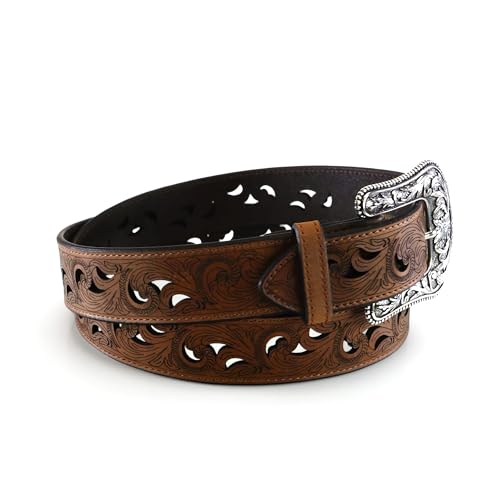 ARIAT Women's Scroll Cutout Basic Brown Belt2