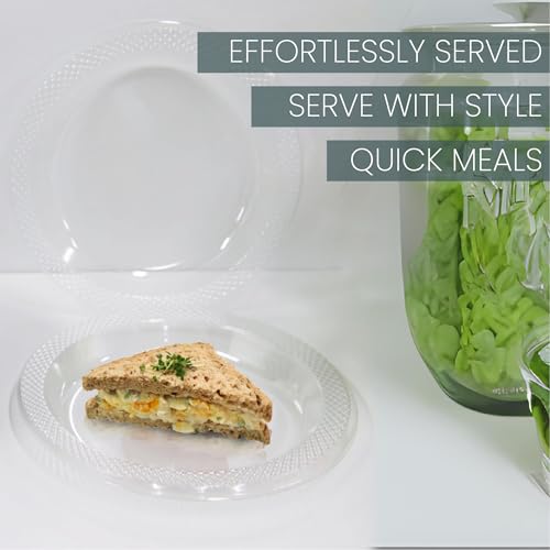 Deezpoz 6 Inch Clear Plastic Plates 100 Bulk Pack - Disposable Cake Plates For Dessert & Appetizers thumb #5