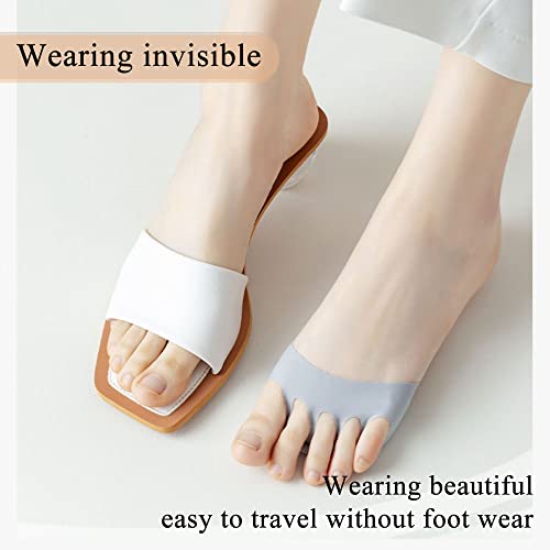 Image of 4 Pairs Ball of Foot Cushions Forefoot Cushion Pads for Women Men Reusable Metatarsal Foot Pads for Pain Relief Invisible Honeycomb Fabric Forefoot Pads Christmas Gift