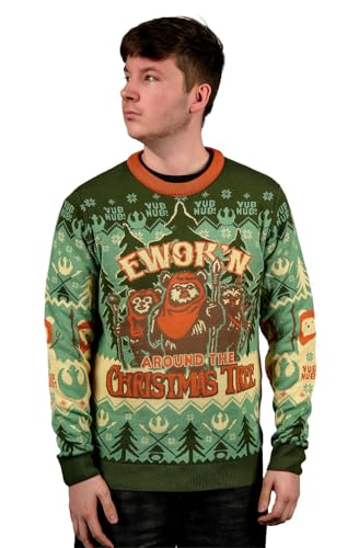 Star Wars: Ewok Christmas Jumper (UK Alpha L Regular Regular) Green
