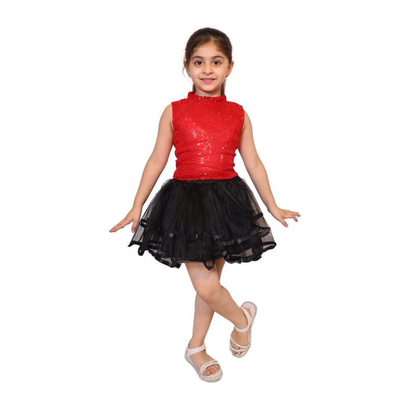 Image of Kaku Fancy Dresses Western Dance Top for Kids Halter Neck Top For Annual Function (ONLY TOP) - Skirt not included