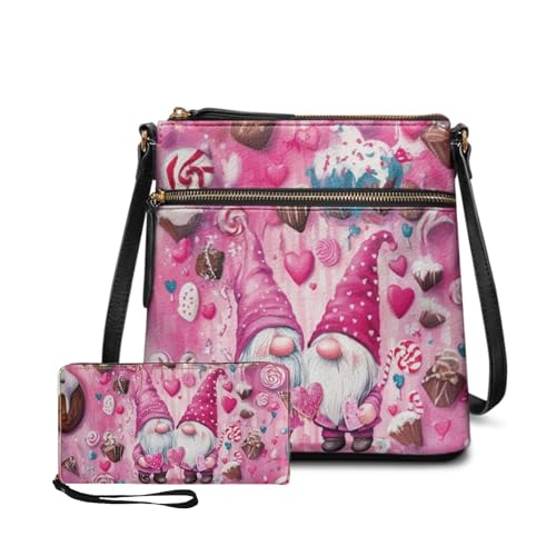 FOR U DESIGNS Purse and Wallet Set for Women Hobo Crossbody Bags Anti Theft Cute Shoulder Bags Valentine's Day Gifts for Her