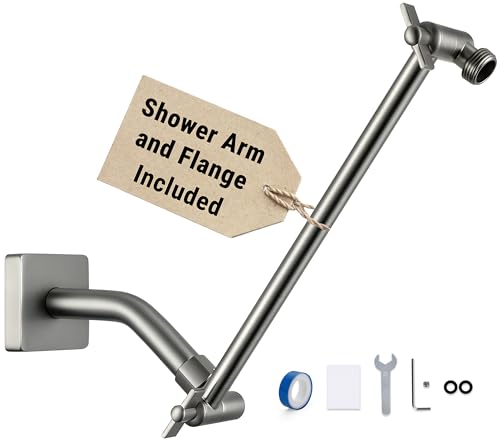 G-Promise 11 Inch Shower Head Extension Arm with Shower Arm
