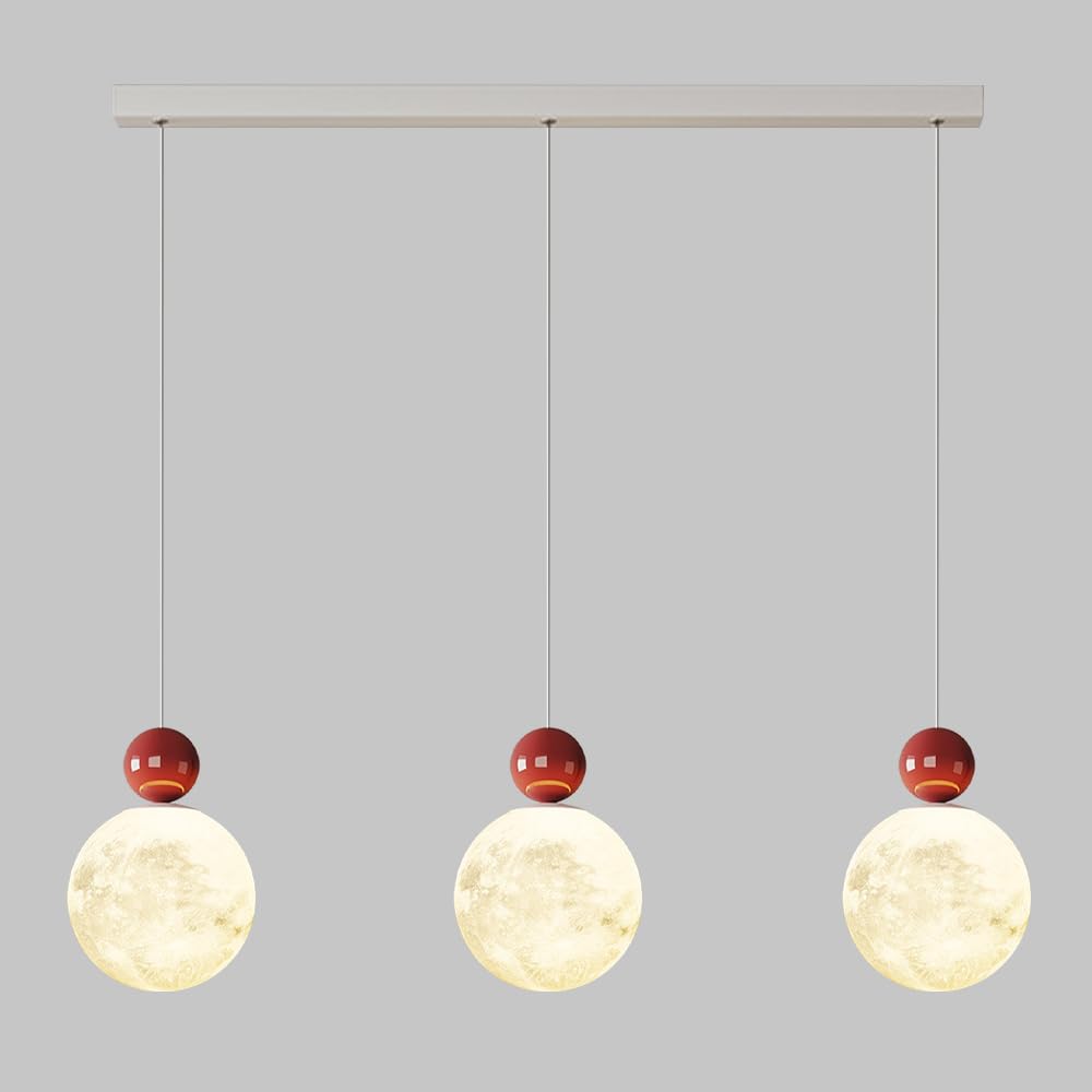 Suspension de salle à manger moderne lustre Planet 3 têtes pour repas chaleureux en famille