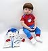Reborn Baby Doll Clothes Blue Monkey Outfit Set for 17- 18 inch Reborn Doll Boy Matching Clothes Accessories 3pcs