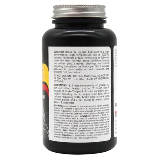 Image of Dynatex Brake & Caliper Lubricant 8 oz Tub - High-Temp Bentone Grease, Graphite Fortified, Anti-Seize & EP Protection, Rust & Corrosion Resistant (2-Pack)