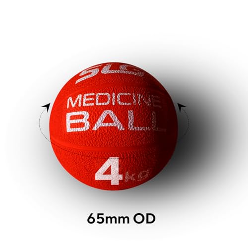Image of SLG Rubber Medicine /Exercise Ball -Upper & Lower Body Exercises |Fitness Ball for Strength, Balance & Core Workouts| Material:Rubber(Red, 4 Kg)