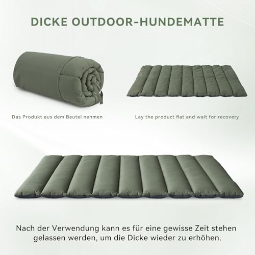 WESTERN HOME WH Hundedecke für Unterwegs Hundedecke Wasserdicht Tragbar Hundematte Outdoor Komfort und Weiches Reisedecke Hund Wasserdicht Camping Hundebett, 110x68 cm (Olive Drab)