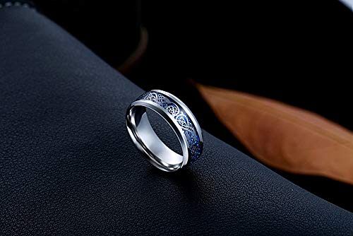 Image of HIJONES Unisex Carbide Fiber Celtic Dragon Spinner Ring Stainless Steel Wedding Spins Band