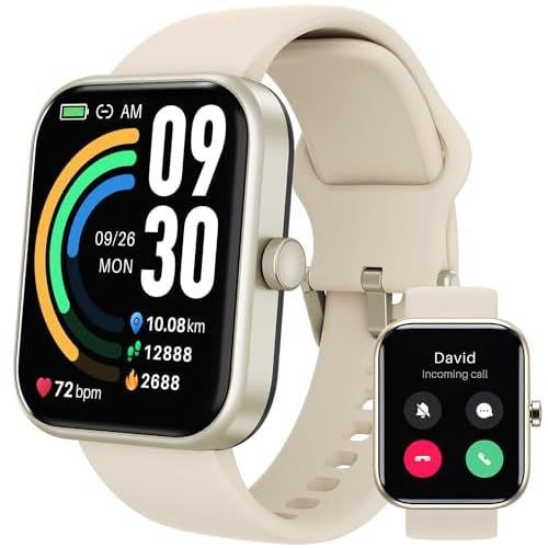TOZO 2024 New Upgraded Smart Watch for Men Women for iPhone ＆ Android, 1.83″ Fitness Tracker Bluetooth Call [Answer/Make], IP68 Waterproof with Heart Rate/SpO2/Sleep Monitor, 100+ Sport Modes