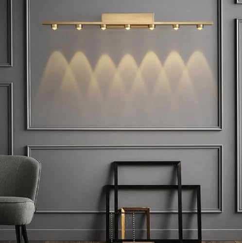 Image of Groeien 7 LED Golden 7 watt Wall Sconce Bathroom Vanity Indoor Outdoor Light Fixtures for Mirror, Hallway,Bedroom,Indoor Wall Light(Luxebeam-7LED)