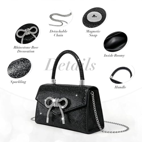 Image of PALAY Sling Bag for Woman Small Evening Purse Handbags Soft Leather Ruched Bag Bridal Clutch Party Prom Crossbody Purses