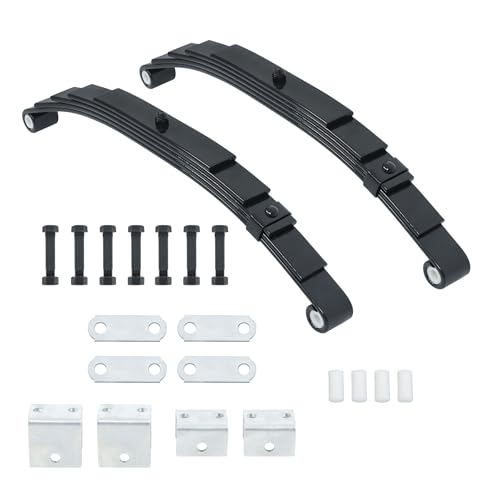 Thomletha 6000lbs Single Trailer Axle Suspension Kit - 5 Leaves 3000lbs Trailer Double Eye SpringHangers Kit Shackle Straps Kit