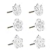 SOFFEE DESIGN Set of 6 Metal White Flower Cabinet Knobs, Decorative Pull Handle for Door/Cabinet/Drawer, Carving Rubbing Process Antique Decor for French/Bohemian/Vintage Furniture