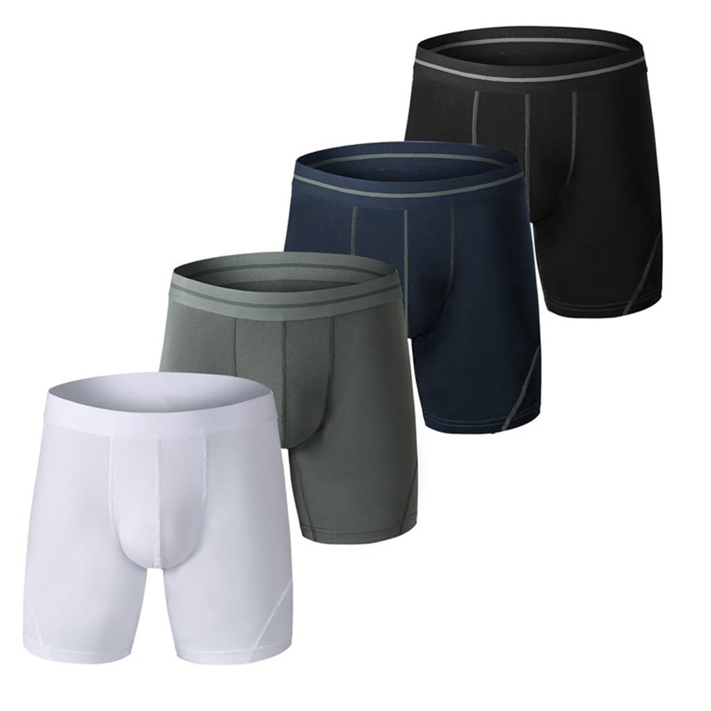 YJWYG Mens Boxer Underwear Cotton Boxer Pants Plus Size Lengthened Fitness Sports Under Wear Mens Panties M Code
