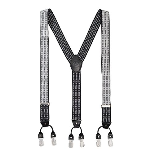 Image of The Tie Hub Tic Tac Toe - Black /White Clip On Suspenders For Men