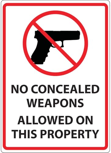 Image of Zing Green Products 2820S Recycled Polystyrene inchNo Concealed Weapons Allowed inch Sign, Self-Adhesive, 14 inch Length, 10 inch Width