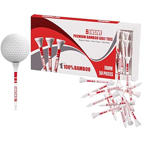 BENSIVE Bamboo Golf Tees with Height Markers Cover