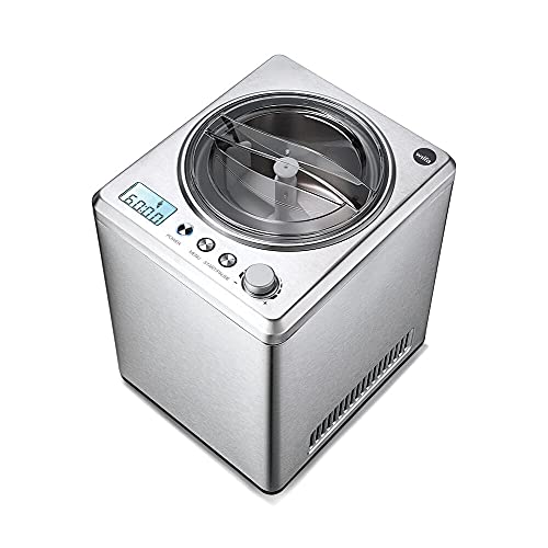 Wilfa VANILLA Eismaschine Ice Cream Maker für Eis, Sorbet und Frozen Yoghurt, 2,5 Liter Fassungsvermögen, mit Kompressor, silber ICM1S-250